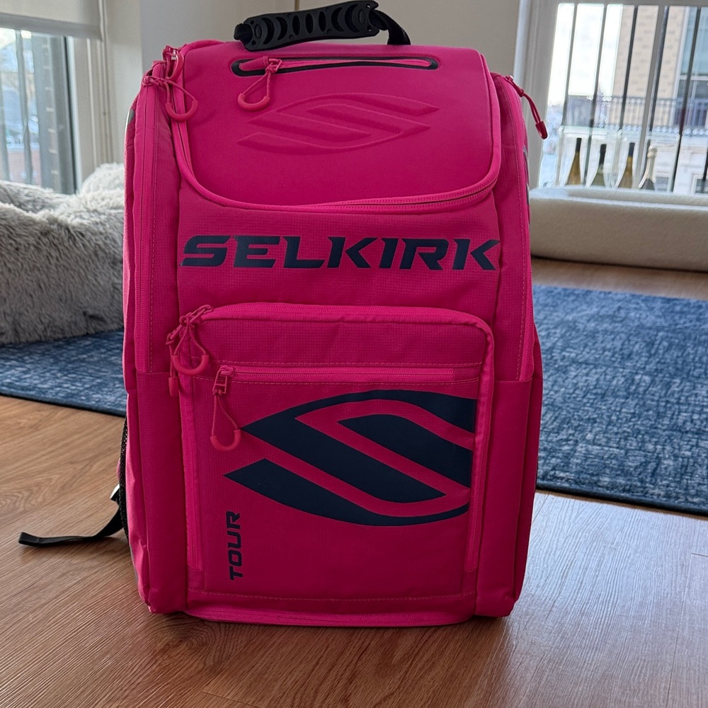 Selkirk Pink and Navy Core Series Pickleball Backpack